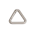 Triangle spring snap hook keychain in matte silver zinc alloy finish for outdoor gear - Triangle Spring Buckle / Pearl Silver