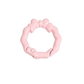 Pink round spring ring clasp with bow tie design for DIY accessories and keychains - Light Pink