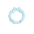 Light blue bow-shaped spring ring keychain made of alloy with wave design and glossy finish - Light Blue