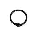 Anneau de reliure en métal noir poli avec fermoir à charnière pour accessoires porte-clés - 25mm / Noir