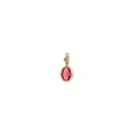 Élégant pendentif en or 18K avec pierre rouge ovale et accent de zircon rose pour juillet - Pendentif Juillet Uniquement (Sans Chaîne)