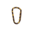 Mosquetón de estrella en forma de D con estampado de leopardo amarillo y marrón - Anillo en D Grande - Café Oscuro