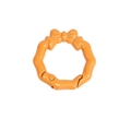 Mustard yellow metal spring o-ring hook with decorative bow for DIY keychains - Orange