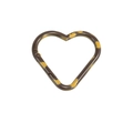 Moschettone a forma di cuore con stampa leopardata in metallo per zaini e accessori - Cuore - Caffè Scuro