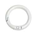 Pearly white circular spring ring buckle for DIY keychains and bag accessories - 25mm / White