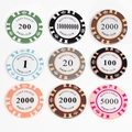 Ciondoli fiches da poker in acrilico in vari colori con incisioni Monte Carlo Club - Colore Casuale