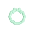 Mint green floral spring carabiner with bowknot detail for DIY keychain accessories - Milky Green