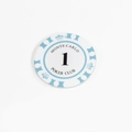Monte Carlo Poker Club light blue acrylic poker chip pendant with number 1 design - Number 1