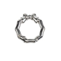Polished silver alloy bow spring ring clasp for DIY keychain and bag accessories - White K/Silver
