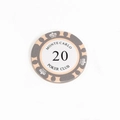 Monte Carlo Poker Club chip in gray and pink with number 20 and crown pattern - Number 20