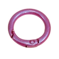 Pearly rose red round spring ring carabiner buckle for DIY keychains and bags - 25mm / Rose Purple