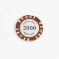 Ciondolo chip da poker Monte Carlo marrone con valore 2000 e motivo a corona - Valore 2000-Caffè Chiaro