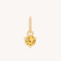 Minimalist stainless steel circular pendant with a round yellow zircon stone setting - November Gold