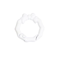 White bow-shaped spring ring buckle fastener DIY connector accessory for keychains - White