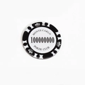 Ciondolo portachiavi chip da poker Monte Carlo 100000000 bianco e nero in acrilico - Numero 100000000