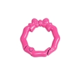 Pink bow-knot spring gate ring carabiner connector for DIY keychains and bag accessories - Rose Red