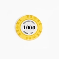 Ciondolo chip da poker Monte Carlo giallo con corona e numero 1000 decorativo - Numero 1000
