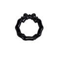Polished black bow decoration spring ring buckle for DIY keychains and accessories - Black