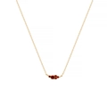 Classic 18k gold plated titanium necklace with deep red round gemstone pendant - January / Garnet Red