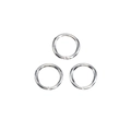 Three pieces of 10mm silver plated iron open jump rings for DIY jewelry making - 1.2*6mm / Silver