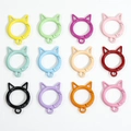 Cat ear spring ring buckles in twelve assorted colors for DIY keychain making - Random Mixed Colors (Baked Paint)