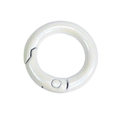 Pearly white round spring ring carabiner for DIY crafts and keychain accessories - 20mm / White