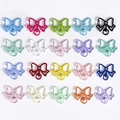 Bowknot lobster clasps in 20 assorted colors for DIY keychain making and accessories - Random Mixed Colors