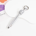 Braided metallic silver faux leather keychain strap with a silver metal clasp hook - Single Color-Silver Gray