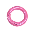 Pearly bright pink round spring ring buckle connector for DIY crafts and keychains - 20mm / Rose Red