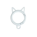 White cat ear shaped spring carabiner clip made of alloy for DIY keychain accessories - Painted White