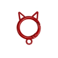 Red cat-ear shaped alloy spring buckle for DIY keychains and handmade accessories - Paint Red