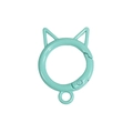 Mint green cat-eared spring ring buckle with a matte finish for DIY keychain making - Lacquer Emerald