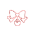 Pink butterfly shaped lobster clasp with heart cutout and 360-degree swivel ring - Lotus root pink