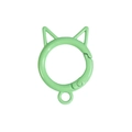 Cat ear shaped spring clasp in light green finish for DIY keychain accessories - Painted Milk Green