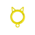 Lemon yellow cat-shaped alloy spring clasp for DIY keychains and accessory making - Painted Yellow