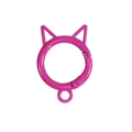 Cat ear shaped spring ring clasp in rose red finish for DIY keychain accessories - Painted Rose Purple