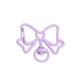 Pastel lavender butterfly clasp with heart-shaped cutout and rotating metal ring - Light Purple