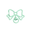 Mint green butterfly keychain clip with heart cutout and swivel ring for DIY crafts - Creamy Green