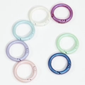 Colorful pearlescent metal spring O-rings for DIY keychains in 7 assorted colors - 25mm / Random Mixed Colors