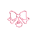 Pink butterfly shaped metal clasp for DIY keychains with heart detail and rotating ring - Light Pink