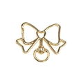 Golden butterfly bow keychain accessory with heart detail and round spring clasp - KC Gold