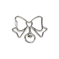 Silver butterfly metal swivel clasp with heart cutout for DIY keychain and bag charm - White Gold