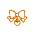 Cute bright orange butterfly keychain hook with heart cutout and swivel D-ring for DIY crafts - Orange