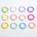 Colorful pearlescent spring O-rings in 12 macaron shades for DIY keychains and bags - 20mm / Random Color