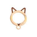 Beige cartoon cat ear spring clasp alloy keyring accessory for DIY crafts and keychain - Hand-Painted Grapefruit