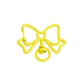 Yellow butterfly shaped metal keychain clasp with heart cutout and swivel ring - Light Yellow