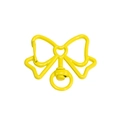 Yellow butterfly shaped metal keychain clasp with heart detail and swivel ring for DIY craft - Dark Yellow