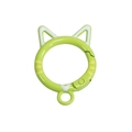 Light green cat-ear shaped alloy spring gate ring for DIY keychain accessories - Hand-Painted Fruit Green