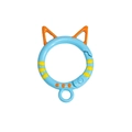 Cat ear shaped spring ring buckle in light blue finish for DIY keychain accessories - Hand-Painted Sky Blue
