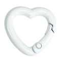 White heart-shaped spring clasp metal carabiner hook for DIY keychain accessories - Heart-White